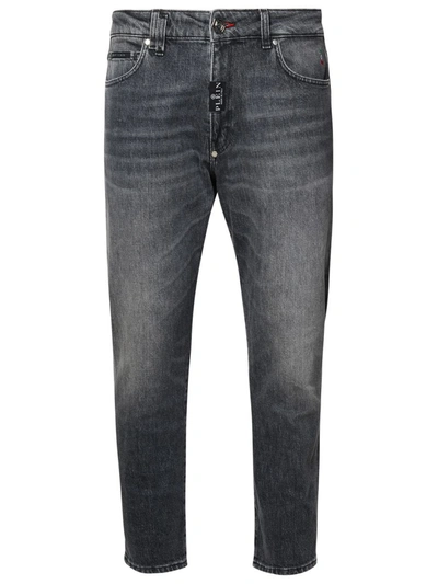 Shop Philipp Plein Gray Cotton Jeans In Grey