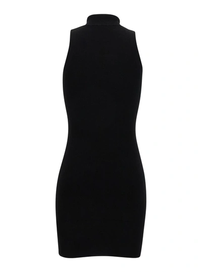 Shop Diesel Mini Black Dress With Oval D Cut Out Detai In Viscose Womanl