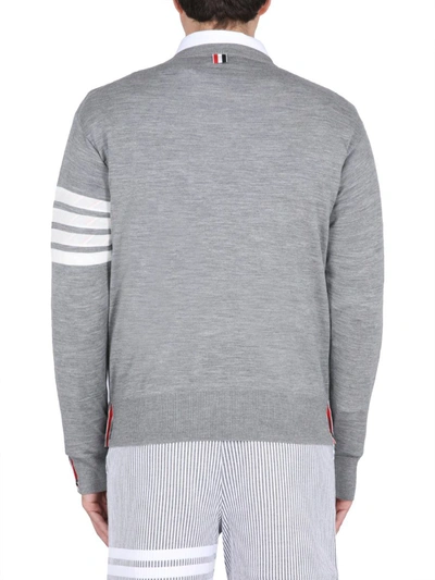 Shop Thom Browne 4bar Stripe Jersey In Grey