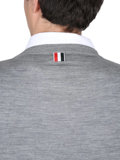 Shop Thom Browne 4bar Stripe Jersey In Grey