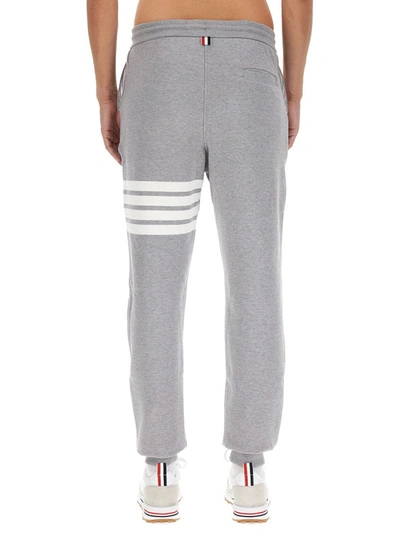 Shop Thom Browne 4bar Stripe Print Jogging Pants In Grey