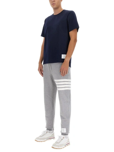 Shop Thom Browne 4bar Stripe Print Jogging Pants In Grey