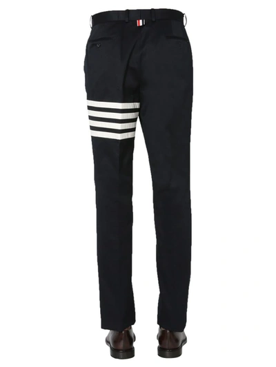 Shop Thom Browne Unconstructed Chino Pants In Blue