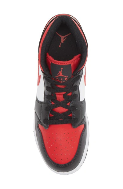 Shop Jordan Nike Air  1 Mid Se Basketball Sneaker In Black/ Fire Red
