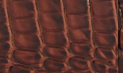 Shop Brahmin Lennon Croc Embossed Leather Card Case In Pecan