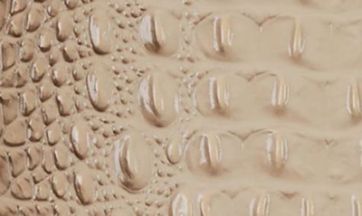 Shop Brahmin Small Caroline Croc Embossed Leather Satchel In Sesame