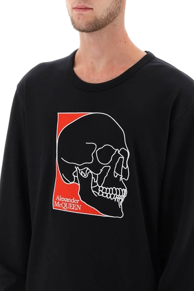 Shop Alexander Mcqueen Crew Neck Sweatshirt With Skull Embroidery