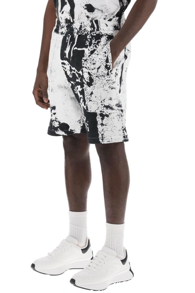Shop Alexander Mcqueen Fold Print Sweat Shorts