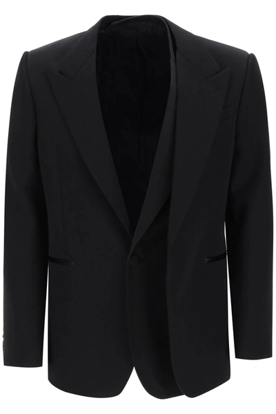 Shop Alexander Mcqueen Trompe L'oeil Jacket In Grain De Poudre