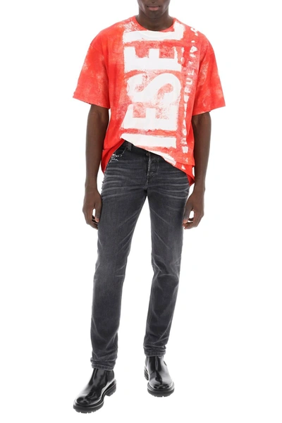 Shop Diesel Printed T Shirt With Oversized Logo