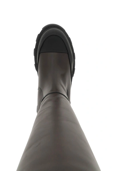 Shop Ganni Tubular Leather Boots