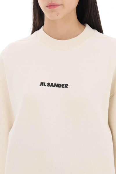 Shop Jil Sander Crew Neck Sweatshirt With Logo Print