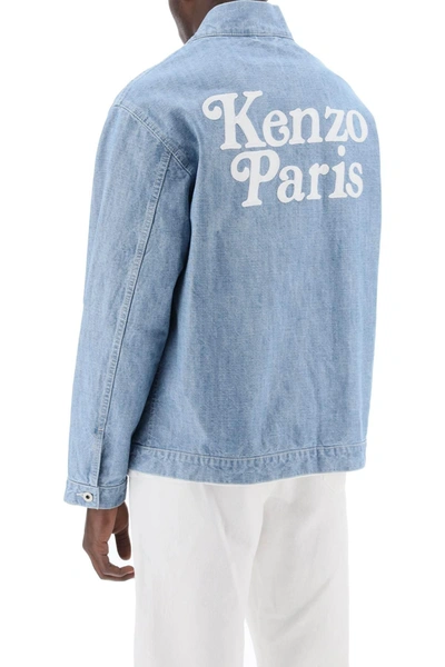 Shop Kenzo Kimono Jacket In Japanese Denim