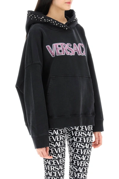 Shop Versace Hoodie With Studs