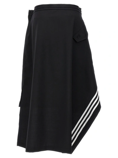 Shop Y-3 Asymmetrical Skirt Skirts Black