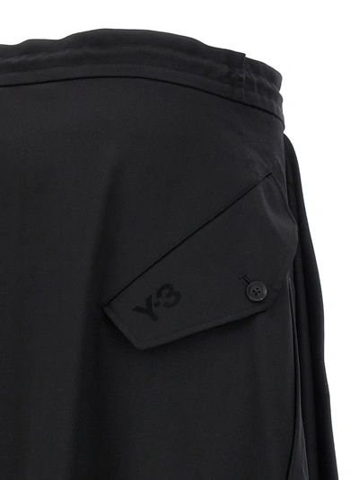 Shop Y-3 Asymmetrical Skirt Skirts Black