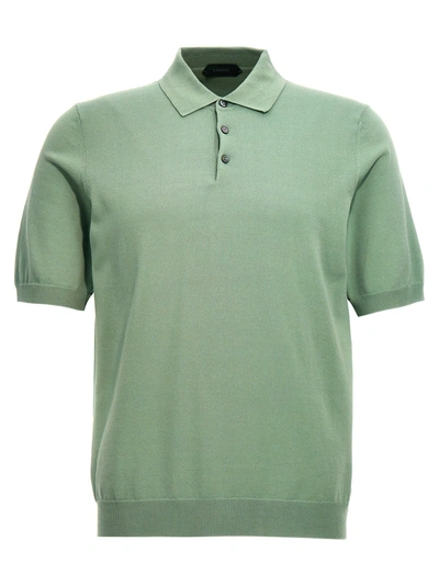 Shop Zanone Cotton  Shirt Polo Green