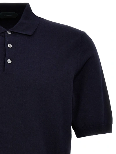 Shop Zanone Cotton  Shirt Polo Blue