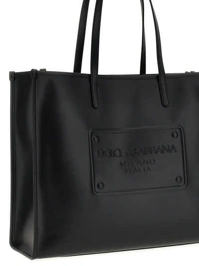 Shop Dolce & Gabbana Logo Shopping Bag Tote Bag Black