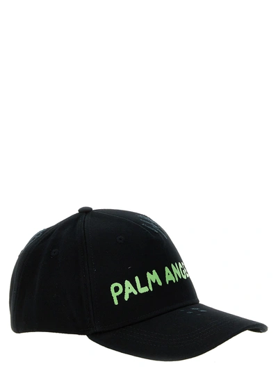 Shop Palm Angels Seasonal Logo Hats Black