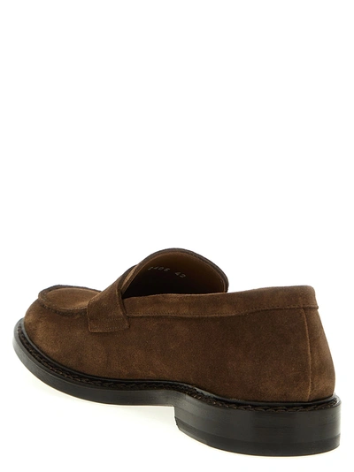 Shop Doucal's Suede Loafers Brown
