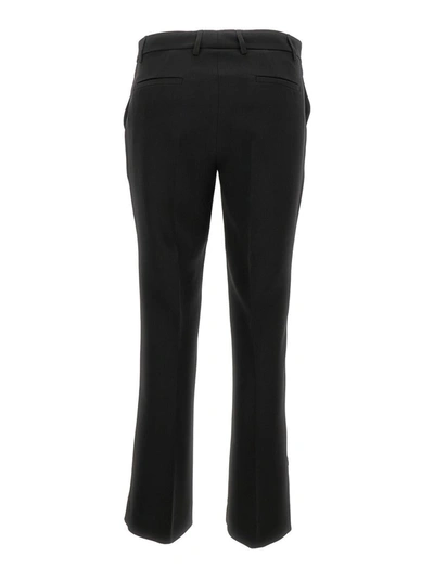 Shop Plain Black 'cady' Low Waist Flared Pants In Stretch Fabric Woman