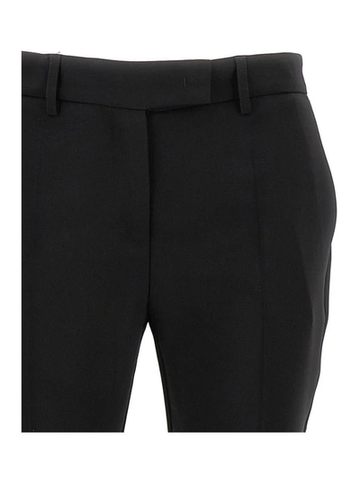 Shop Plain Black 'cady' Low Waist Flared Pants In Stretch Fabric Woman