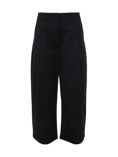 Shop Studio Nicholson Deep Pleat Volume Ankle Crop Pants Clothing In Black