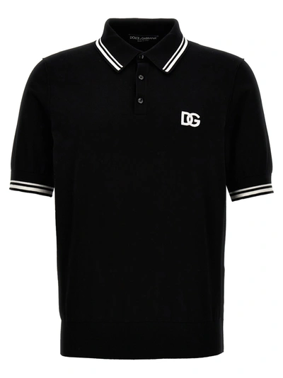 Shop Dolce & Gabbana Logo Shirt Polo In White/black