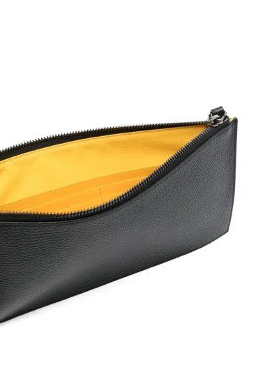 Doucal's Grained Leather Wallet In Black