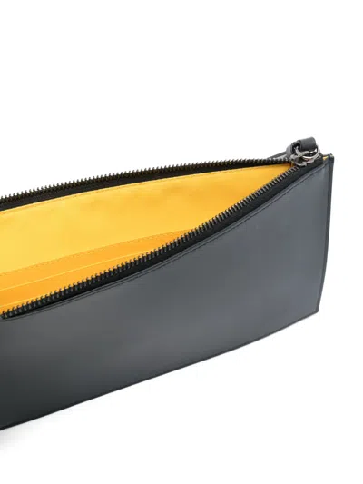 Doucal's Grained Leather Wallet In Blue