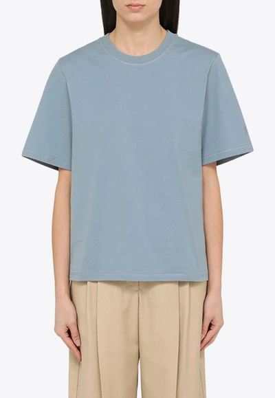 Shop By Malene Birger Basic Crewneck T-shirt In Light Blue