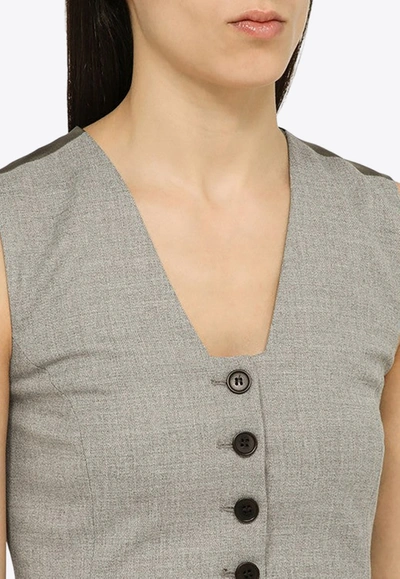 Shop By Malene Birger Betta Fitted Vest Top In Gray