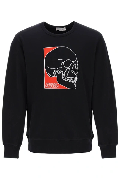 Shop Alexander Mcqueen Crew Neck Sweatshirt With Skull Embroidery