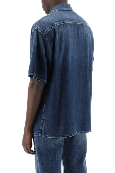 Shop Alexander Mcqueen Organic Denim Short Sleeve Shirt