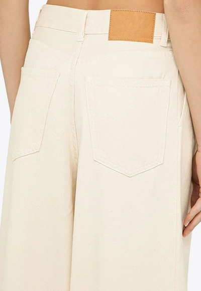 Shop Alanui Bright Hues Wide-leg Jeans In Cream