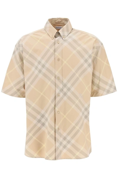 Shop Burberry "organic Cotton Checkered Shirt