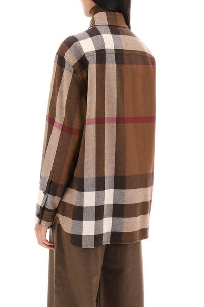 Shop Burberry Avalon Overshirt In Check Flannel