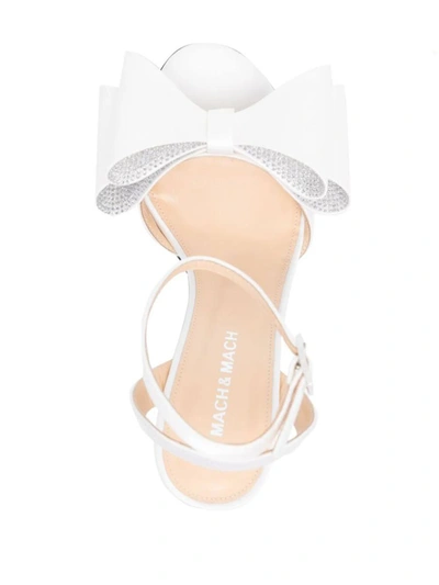 Shop Mach & Mach Cadeau Round Toe Satin Sandal Shoes In White