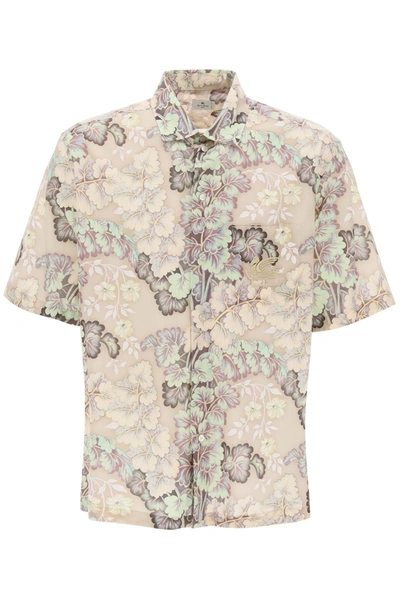 Shop Etro Short Sleeved Floral Shirt