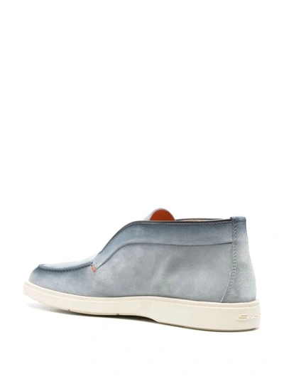 Shop Santoni Digits Loafers Shoes In Blue