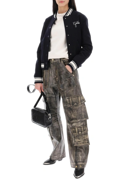 Shop Golden Goose Irin Cargo Pants In Vintage Effect Nappa Leather