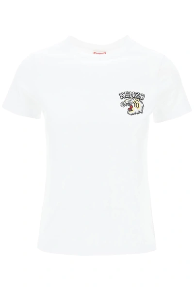 Shop Kenzo Crew Neck T Shirt With Embroidery