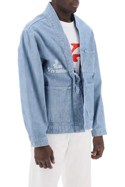 Shop Kenzo Kimono Jacket In Japanese Denim