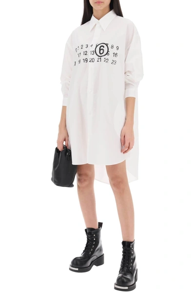 Shop Mm6 Maison Margiela Shirt Dress With Numeric Logo