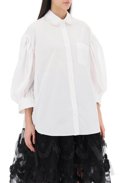 Shop Simone Rocha Puff Sleeve Shirt With Embellishment