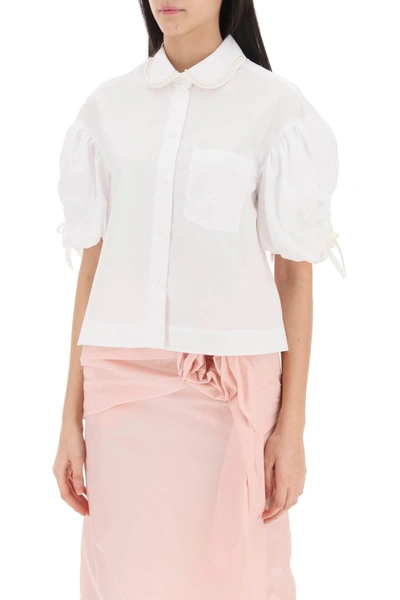 Shop Simone Rocha Puff Sleeve Boxy Shirt