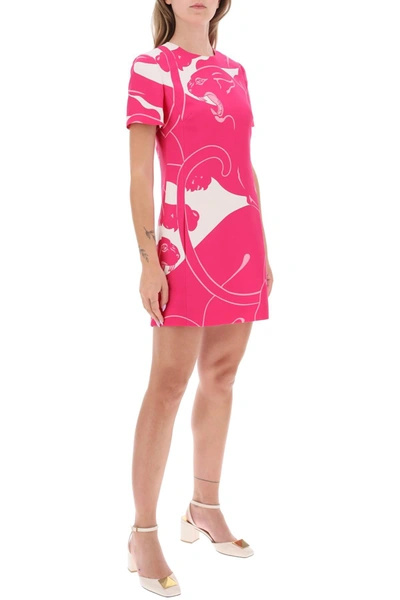Shop Valentino Garavani Panther Crepe Couture Mini Dress