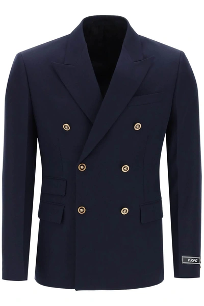 Shop Versace Tailored Jacket With Medusa Buttons