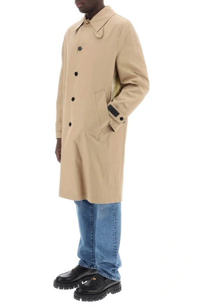 Shop Versace "single Breasted Waterproof Coat With